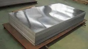Stainless steel sheets stacked for industrial and fabrication use